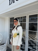 کت زنانه لوکس ژیوار با پارچه دانتل قیطون دوزی شده و آستردار