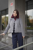 کت زنانه فوتر لبه دالبر خاکستری