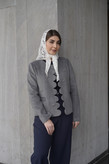 کت زنانه فوتر لبه دالبر خاکستری