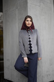 کت زنانه فوتر لبه دالبر خاکستری