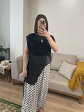 پانچو حریر زنانه سایز بندی و شلوار بالنی خال خالی فری سایز تا ۴۲